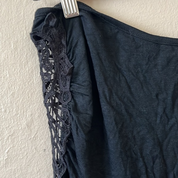 Wet Seal Black One Shoulder Lace Cut Out Top S - Picture 2 of 8